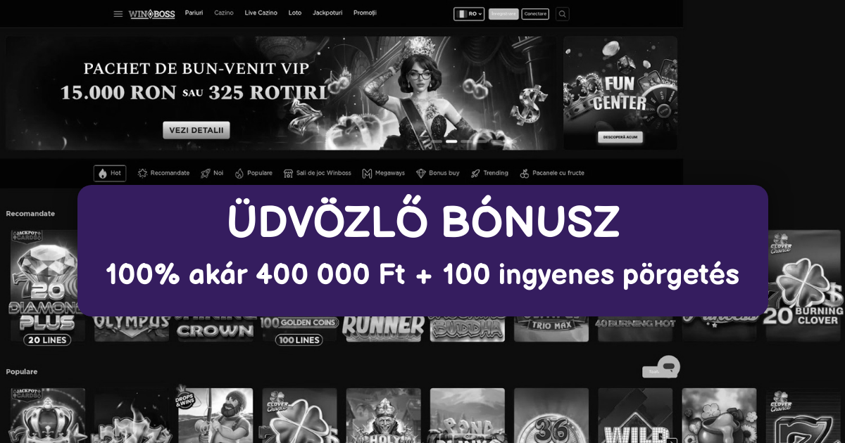 Winboss Casino welcome bonus