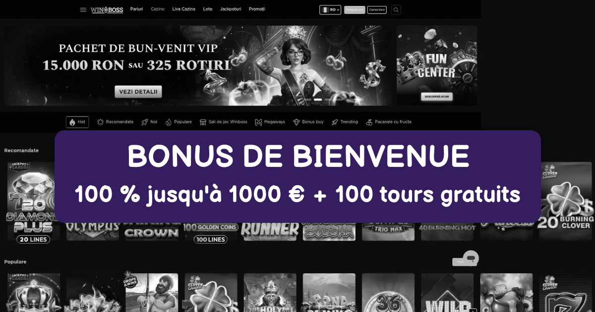 Winboss Casino welcome bonus